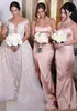 2021 Elegant Long Bridesmaids Dresses Pink Sweetheart Backless Mermaid Satin Maid of Honor Gowns Wedding Guest Dresse With Side Split AL7719