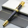 Limited Edition Elizabeth Fountain Pen Black Golden Silver Engrave met diamant inlay cap Business Office Supplies Writing Smooth 4920094