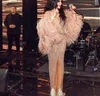 Evening dress women clothes Balqeesfathi Nawalelzoghbi Pink Feather Crystal Split Long sleeve Mermaid Yousef aljasmi Myriam fares kim kardashian Bling