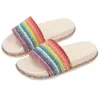 Sommar tofflor Shining Rainbow Slides Ny Feamle Tjock botten Utomhus Strand Slipper Kvinnor Sandaler Zapatos de Mujer Y1120