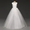 Bordado flor crianças vestidos para meninas rendas faixas longo vestido de baile princesa vestido casamento cerimônia noite crianças roupas 210428921650