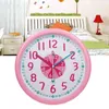 Pointer Number Time Cartoon Silent Creative Round Wall Clock Child Bedroom Children Non Tick Bell for Living Room Bedroom H1230