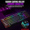 Tangentbord 2021 Gaming Mekaniskt Tangentbord Tf200 Rainbow Bakgrundsbelysning Usb Ergonomisk För PC Laptop Färgrik Bakgrundsbelysning1