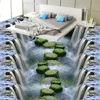 Aangepaste 3D-vloerenbehang PVC-slijtage antislip waterdicht verdikte zelfklevende muurschilderingen sticker badkamer papel de parede 20284A