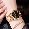 Bracelet de luxe Gedi Bracelet plaqué or Rose Watches Femmes Ladies Crystal Elegant Robe Quartz Quartz-braceules Relogio Feminino 2201173811072