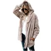 Kvinnor Fur Woolen Blends Coats Fashion Trend Cardigan Långärmad Hooded Coats Designer Vår kvinnlig Casual Warm Loose Mid-Length Ytterkläder