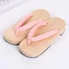 Anime demon slayer cosplay kostymer kamado nezuko geta tofflor japanska trä träskor för kvinnor kimono flip-flops skor j1205