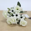 Fleurs décoratives Couronnes artificielles Bouquet de rose Simulation Fake Flower Orchidée Décoration pour Mariage Home Bureau Bureau DIY Fournitures de bricolage