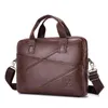TopFight Leather HandBags Coffee Color Men's Briefcase Business Bag 14inch Laptop Bag Bolso Hombre Bolsa Masculina Shoulder Bags1