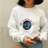 Vintage Top Streetwear Printed Sweatshirt Kvinnor överdimensionerade hoodie Winter Pullover Tops Teen Clothe Fashion 220217