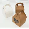 20pcslot Stor Kraft Paper Presentlåda med handtag bröllop födelsedag vit kartong kakan svart cupcake box för packagi3193214