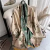 Foulards hiver écharpe femmes Floral Pashmina châles et enveloppes cachemire épais chaud femme couverture 2022 double châle Hijab mode Poncho