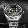 WLISTH Мужчины Black Fashion Pay Out Machinery Business Tourbillon Автоматические механические Часы Выдаллители Смотреть мужской