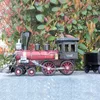 Gandmade Steam Locomotive Train Model Creative Vintage Metal Craft Украшения Дома Украшения Миниатюры Craft Детские Рождественские Игрушки T200710