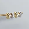 Anti-Allergic 925 Silver Earrings Yellow Gold Plated Shiny Smooth Wide Earrings Hoops for Men Women Nice Jewelry Gift284v