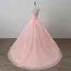 2021 Charming Custom Made Tulle Quinceanera Dresses Beads Ball Gown Corset Sweet 16 Dress Sequins Lace-up Debutante Prom Party Dress QC1588