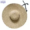 WeMe New Big Brim Trigo Paja Sombreros para el sol para mujeres 12 cm 15 cm 18 cm Cinta de ala Bowknot Layies Beach Cap Y200102