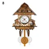 Orologio da parete a cucù in legno antico Bird Time Bell Swing Alarm Watch Home Art Decor Home Day Time Alarm 129x231x55mm TB Vendita LJ201204