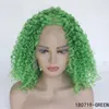 Grüne Farbe synthetische Simulation Echthaar Lace Front Perücken 14~26 Zoll Perruques de cheveux humains 180719-GREE