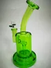 Vintage 7.5inch Heady Original Green Glass Bong Water fumare pipa narghilè 14mm Bubbler Perc Oil Dab Rigs può mettere il logo del cliente