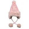 Women Winter Cable Knit Trapper Hat y Plush Trim Thick Faux Fleece Lining Thermal Warm Pom Pom Beanies Earflap Cap11888462