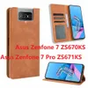 Capa carteira de couro para asus zenfone 9 zenfone 7 pro zs670ks caso suporte de livro magnético cartão asus zenfone 8 flip rog 5 5s capa