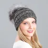 Beanie/Skull Caps Woolen Cap Really Sleeve Fur Ball Hat For Raccoon Dog Women Hats1