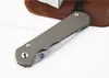 1Pcs High End 25 Folding Knife S35vn Drop Point Satin Blade CNC TC4 Titanium Alloy Handle With Leather Sheath