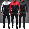 Chándal Hombres Primavera Otoño Trajes de sudor Hombres Moda Patchwork Sudaderas Pantalones de chándal Traje deportivo Hombre Casual Jogger Set 201116