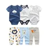 Born BodysuitsPants Baby Boy Kleidung Baby Mädchen Kleidung Unisex Baby Strampler Kleidung Sets 3- Baumwolle Infant Roupas de Bebe LJ201223