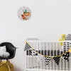Fox Cartoon in legno a forma rotonda Kids Room Decor Orologio da parete al quarzo silenzioso Nursery Baby Shower Gift Home Decoration 201212
