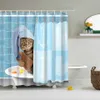 Aventures de haute qualité de rideaux de douche imprimés licorne et chat produits de bain décor de salle de bain avec crochets étanche T200624252N