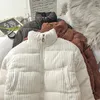 Oceanlove осень зимняя женщина куртка сплошной вельверов сплошные винтажные Parkas стоят воротник короткие толщие пальто корейский 19237 201217