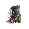 Boots Kcenid 2021 Женщины Коренастый каблук Bootie Multi-Color Snake Print Ankle Весна Обувь Peep Toe Начальник Сексуальная Женская Обувь1