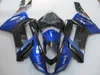 Niestandardowy zestaw motocykli dla Kawasaki Ninja ZX6R 636 07 08 ZX 6R 2007 2008 ABS Blue Gloss Black Fairings Set + Gifts KB22