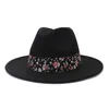 Ladies Fedora Hats Women Great Brim Hat Woman Feel Fedoras Fedoras Kobiet Jazz Top Cap Spring Autumn Winter Fashion Caps Hurt 2023