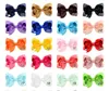 40pcs/lot 3 Inch Pure color Summer Style Solid Ribbon Bows WITH Hair Clips Boutique kids Hair Accessories