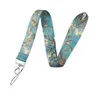 5 pz/set Van Gogh fiori di ciliegio cordini per credenziali per carta d'identità chiave palestra cellulare cinturino porta badge USB corda pendente portachiavi regalo