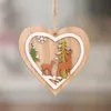 Decorazioni natalizie Natale ornamento in legno albero di Natale piccolo pendente in legno a cinque punte stella campanello campanello regalo per il bambino