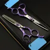 Tijeras para el cabello Custom Professional Japan 440c Retro Violet 6 pulgadas Corte de peluquero Corte de salón Tijeras de adelgazamiento Peluquería