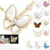 Designer Necklace jewelry Fashion Big butterfly Pendant women white diamond Rose Gold silver pink purple necklaces for teen girls trendy birthday favors wholesale