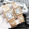 Top Stylish Quartz Watch Women Gold Silver Dial Classic Rectangle Design Arvwatch Ladies Luxury Full Stainless Steel Clock 1528255e