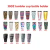 Iced Coffee Cup Sleeve Handle Neopreen Geïsoleerde Mouwen Cups Cover voor 30oz 32oz Tumbler Waterfles met draaggreep Carry houder Tassen Case