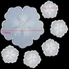 Flower Tea Tray Coaster Mould Set DIY Handmade Crystal Epoxy Resin Silicone Molds White Mold New Arrival 32qz J2