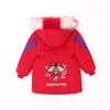 New Brand Hooded Winter Jacket for girls clothing cartoon bee Parka for Teenagers girl Thick Long faux fur Coat Kids Clothes -30 LJ201017