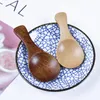 Mini Wooden Spoons Solid Wood Condiments Salt Spice Spoon Honey Teaspoon Sugar Coffee Tea Jam Mustard Ice Cream Kids Short Handle Scoop HY0365