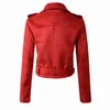 Wyprzedaż damska kurtka ze sztucznej skóry Stud/nit Moto Biker płaszcze z suwakiem Chaqueta Blazer Pu Jaqueta Couro Rock Cuir Femme Casaco1