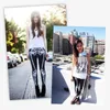 FCCEXIO Neue Marke 3D Gedruckt Retro Knochen Schwarz Skeleton Sexy Frauen Casual Punk Rock Leggins Hohe Taille Hosen Fitness Leggings 201203