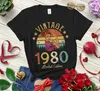 Vintage 1980 Limitowana edycja Retro Kobiet Koszulka Śmieszne 41st Urodziny Pomysł Babcia Mama Wife Girl Harajuku Drop