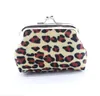 DHL300PCS Kvinnor Polyester Leopard Prints Min Coin Purses Mix Color